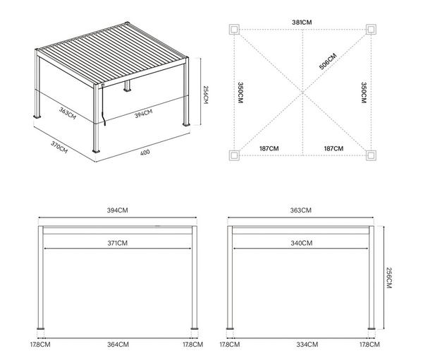 Weide Deluxe Pergola Voll-Alu, ca.