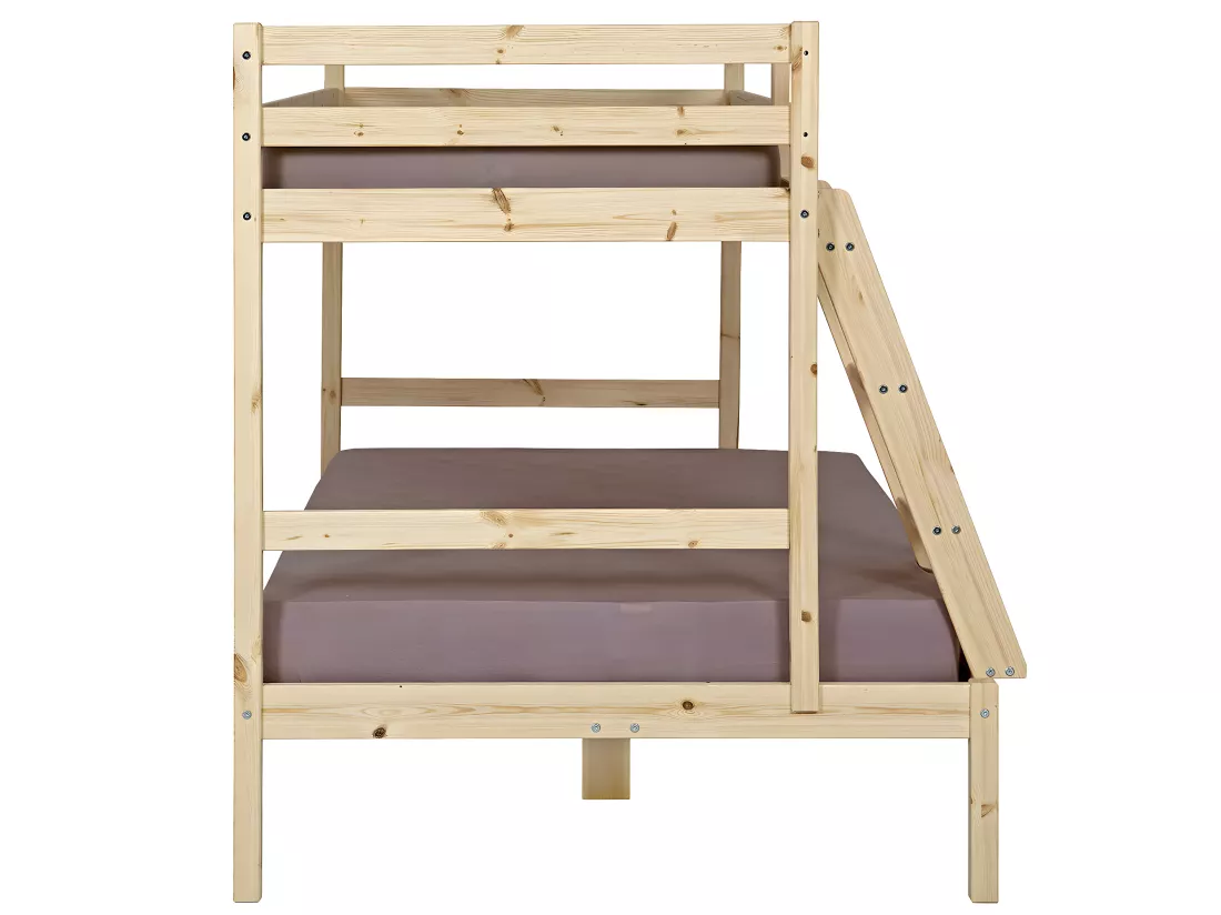 Lit superposé 140x190 cm bois massif bois naturel JULIAN