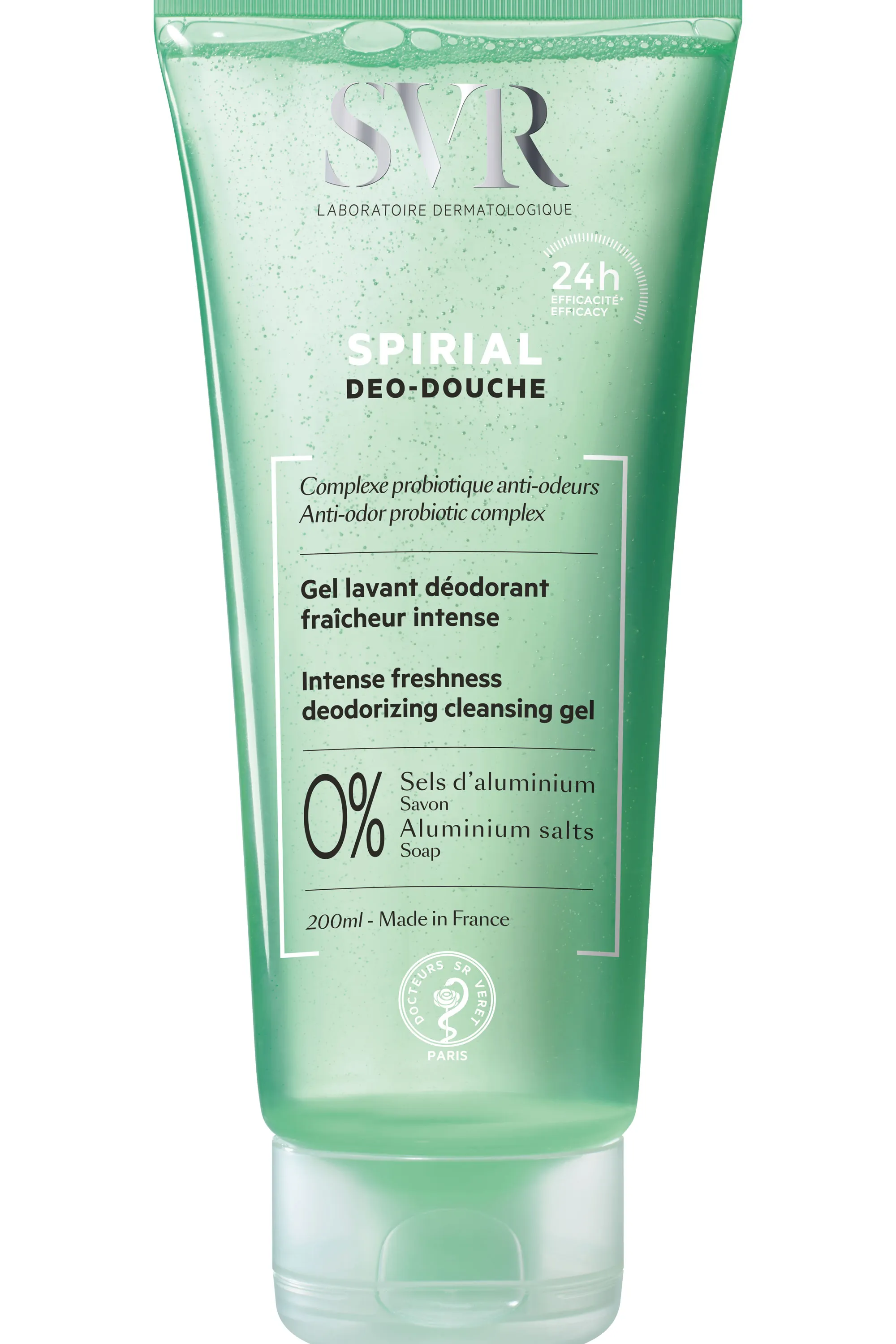 SVR Gel lavant déodorant fraîcheur intense Spirial Déo-Douche-200 ml