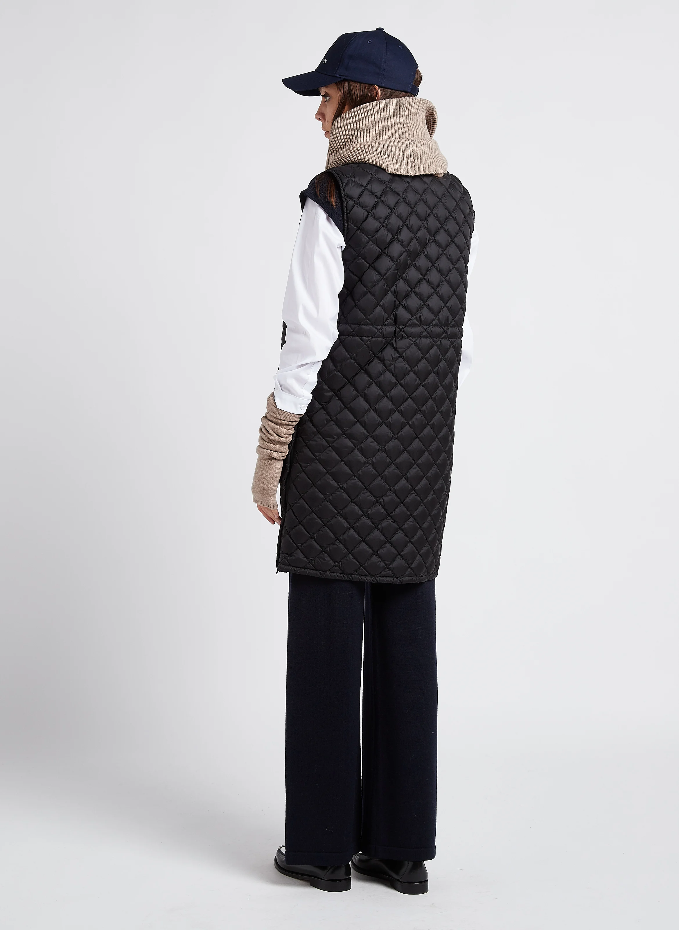 Chemise ample à col classique en coton mélangé | Blanc