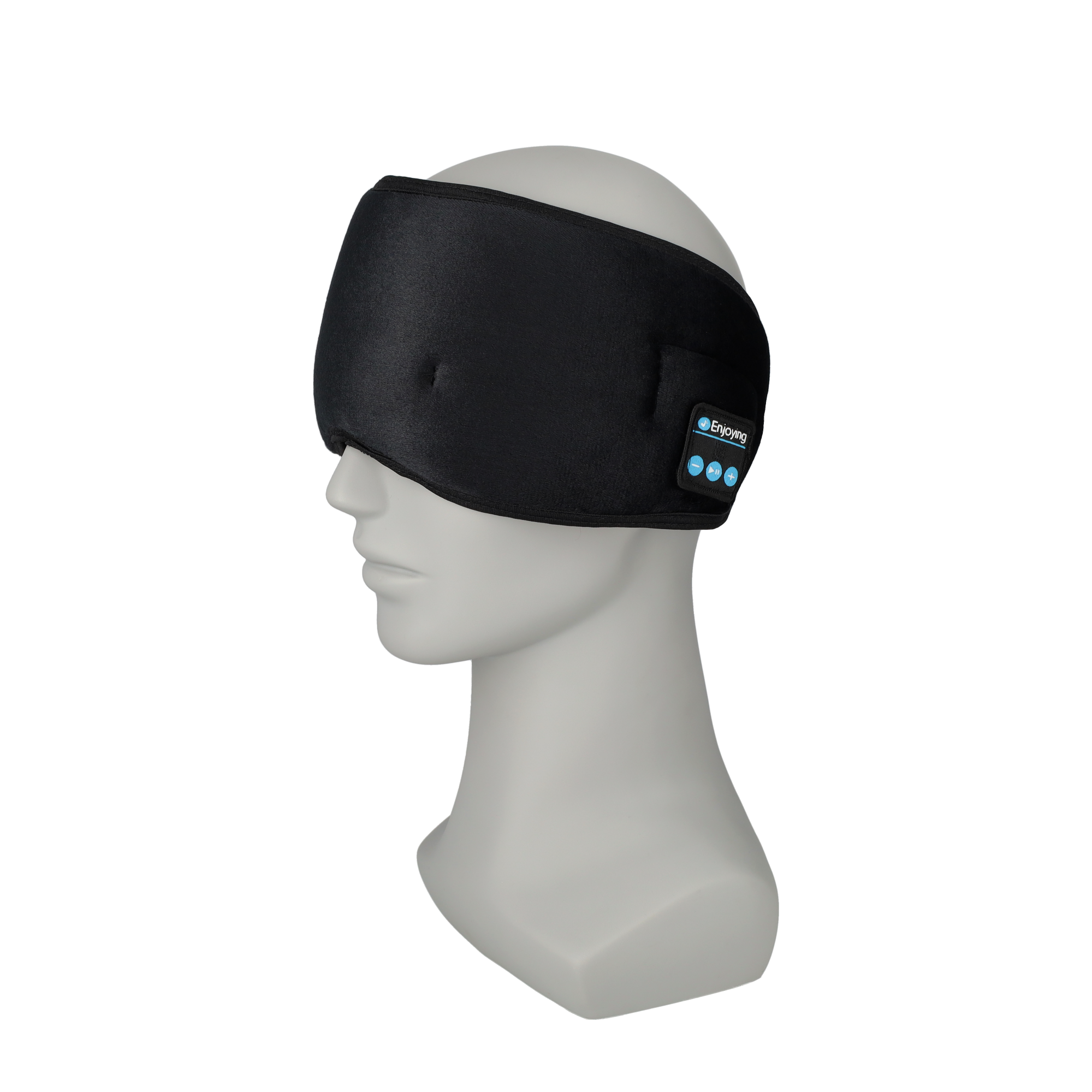 Elastische USB Augenmaske Musik Schlafmaske Bluetooth Augenbinde - Schwarz