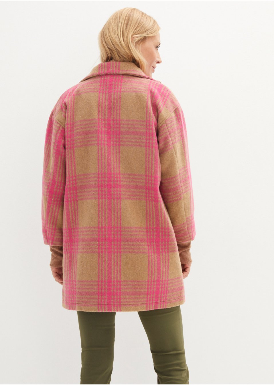 Veste longue à carreaux
