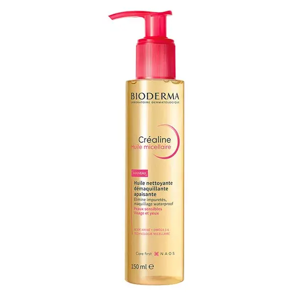 Óleo Micelar de Limpeza e Demaquilante Bioderma Créaline, à prova d'água, 150ml