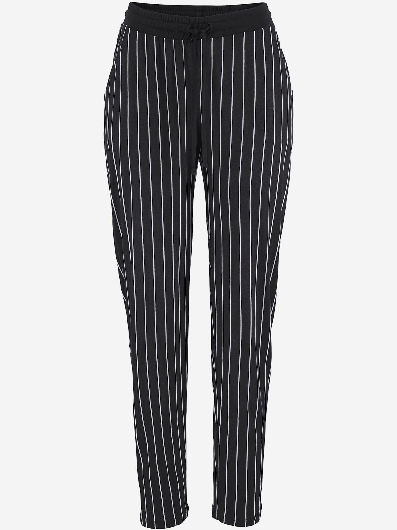Pantalon de plage pantalon en tissu avec rayures en noir et blanc