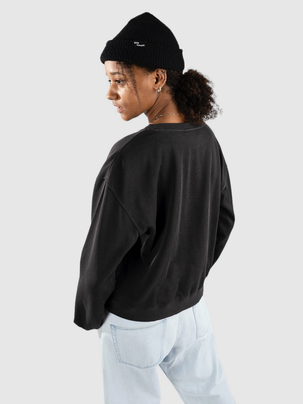 Rip Curl Slow Down Relaxed Crew Sweater washed black