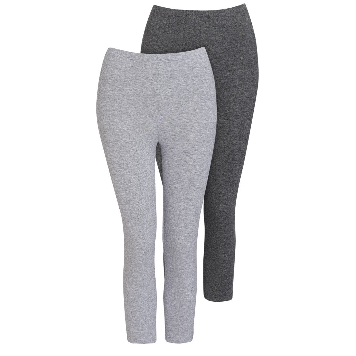 Famy 2 Damen 3/4-Leggings unifarben dunkelgrau / hellgrau