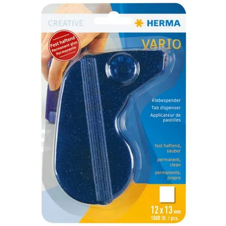 HERMA Klebespender Vario, fest haftend, blau, 1000 Klebestücke