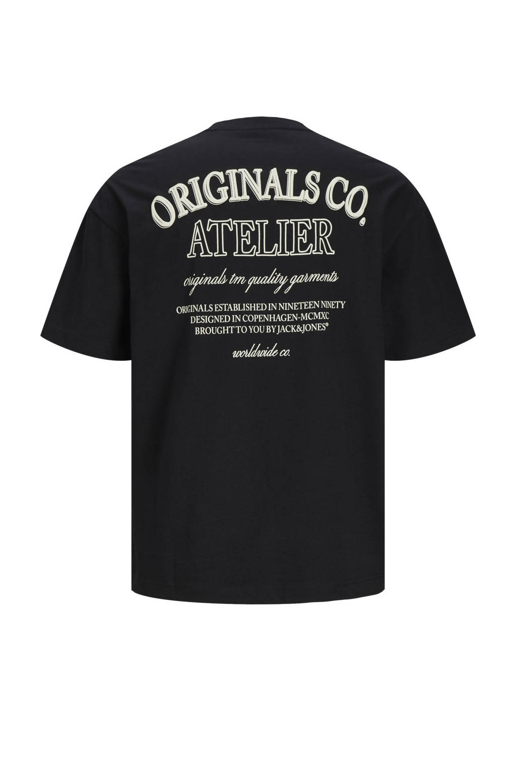 JACK & JONES T-shirt JORSANTORINI met backprint zwart