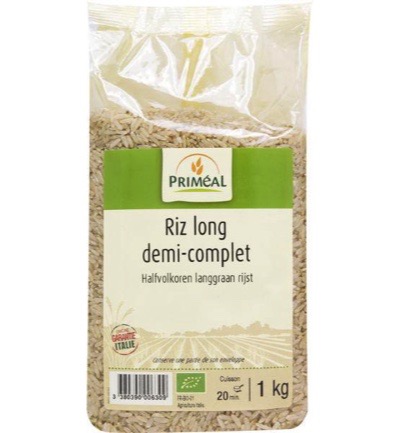 Priméal Halfvolkoren Langgraan Rijst Bio (1000 gr)
