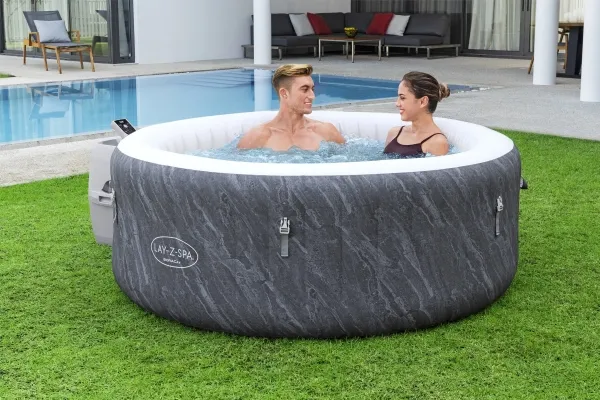 Bestway Lay-Z-Spa 60175, 669 L, 4 person(er), Rund, Boble/Jet massage, Grå, Hvid, 40 °C