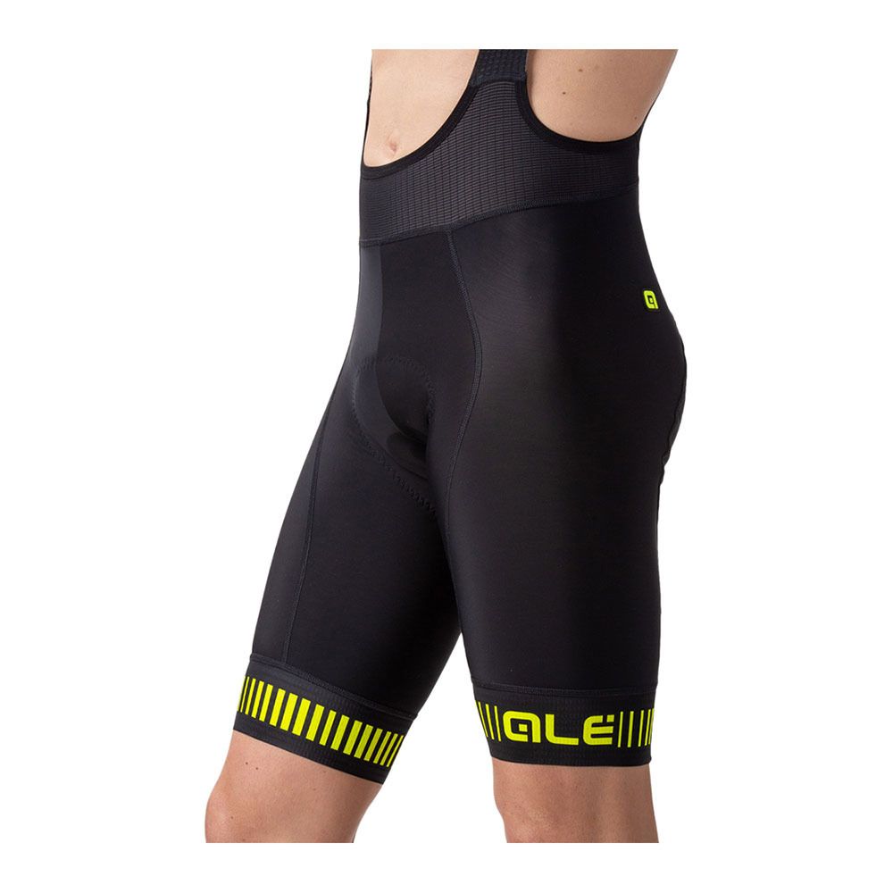 Ale STRADA - Cuissard À bretelles Homme black/fluo yellow