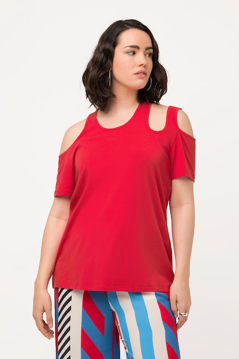 T-Shirt, Cut-Outs, Rundhalsausschnitt, Halbarm