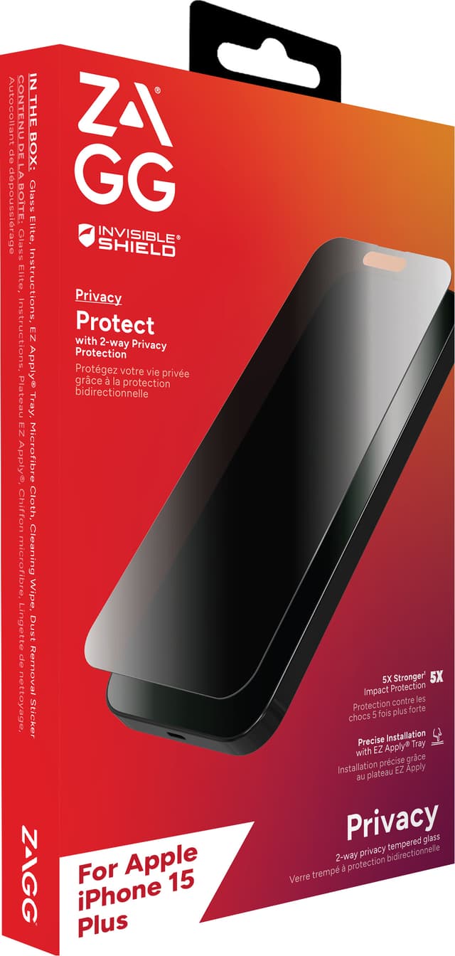 ZAGG InvisibleShield iPhone 15 Plus Skærmbeskytter Glass Elite Privacy