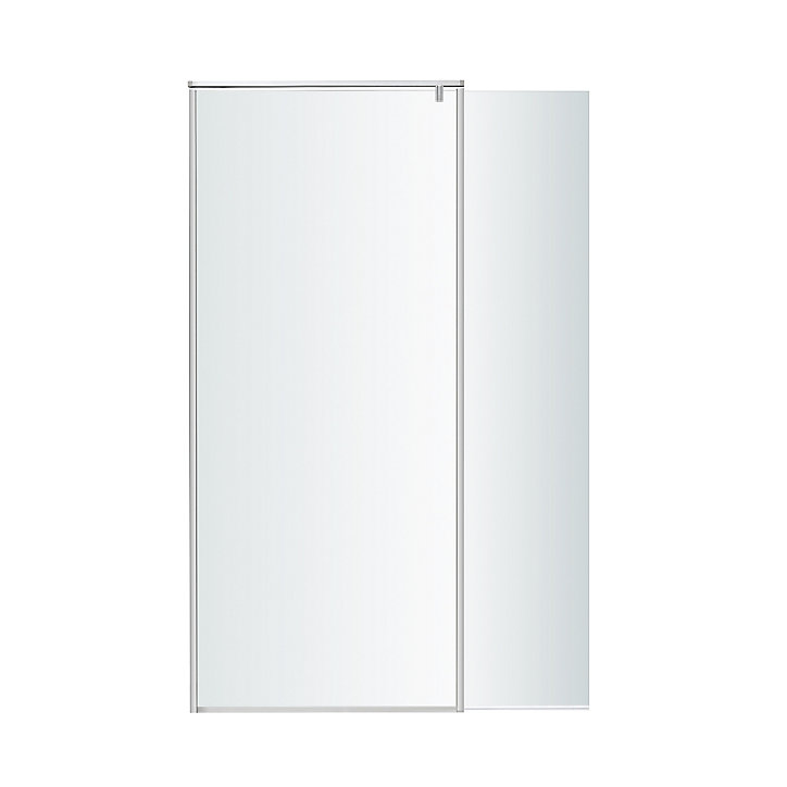 Paroi de douche walk in et volet GoodHome Ezili transparent alu brossé 80 + 38 cm