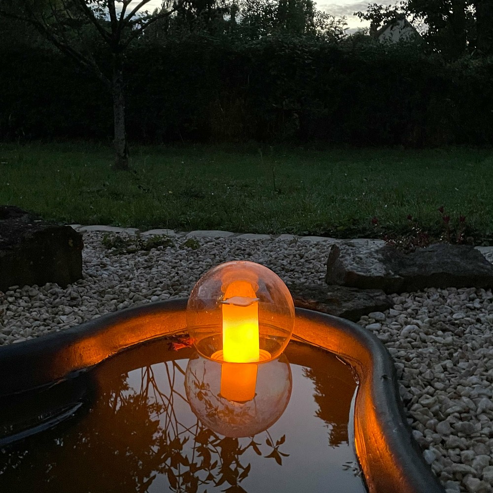 Lampe solaire flottante buldo effet flamme - chromex