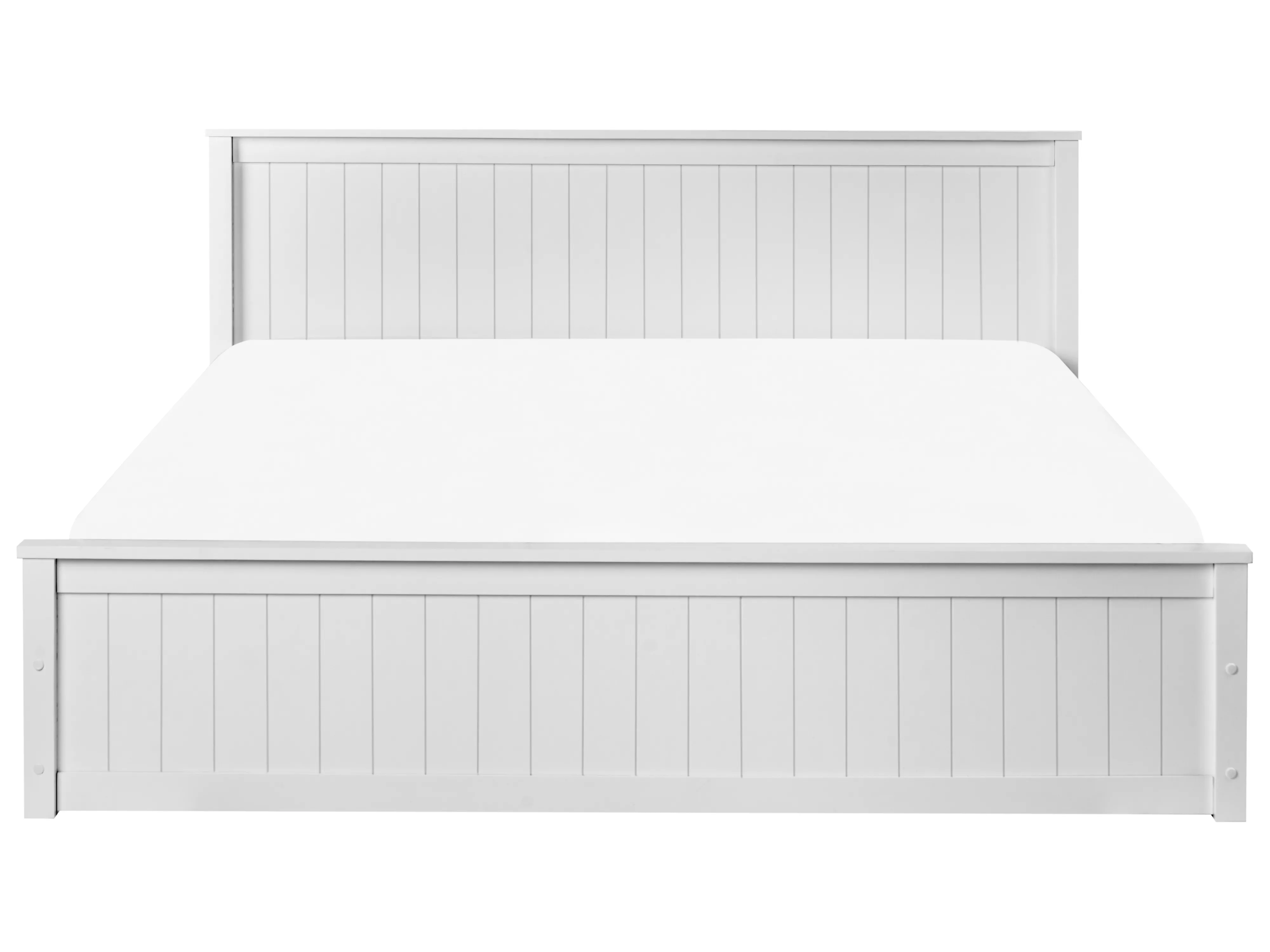 Bed met opbergruimte Dennenhout LAMBRES 180 x 200 cm Wit