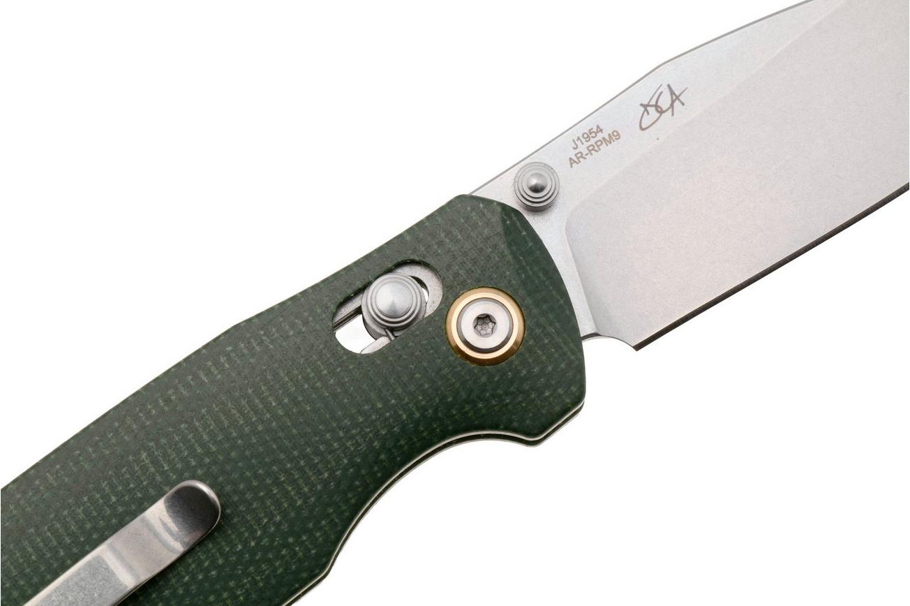 CJRB Maximal J1954-MGN Stonewashed AR-RPM9, Green Micarta, zakmes, David C. Andersen design