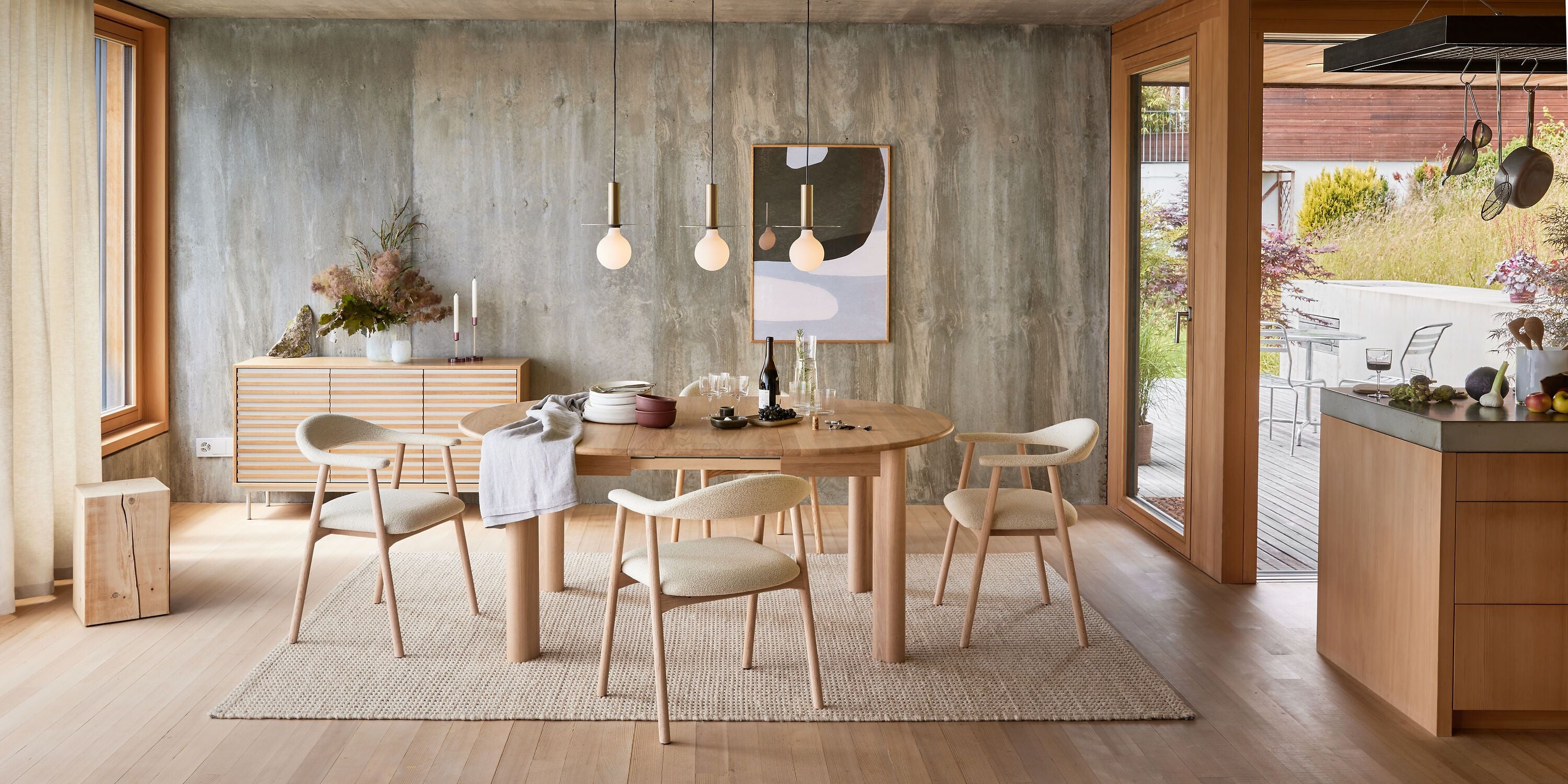 LINE Sideboard - Grau / Braun / B: 140.0 cm x T: 40.0 cm x H: 75.0 cm
