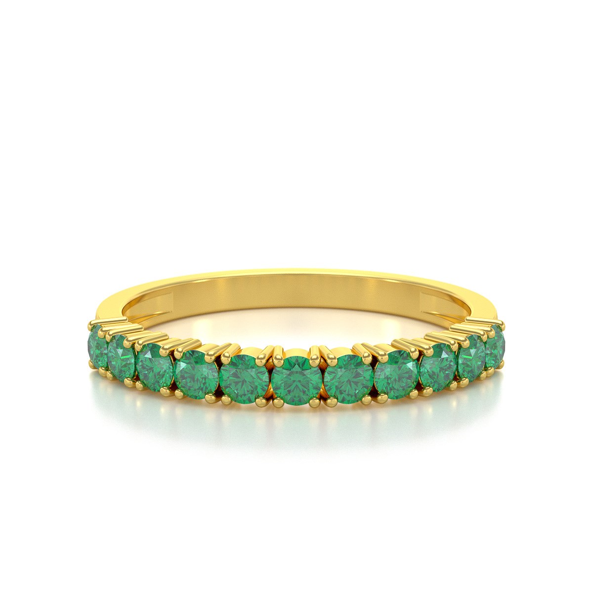 Bague ADEN Or 585 Jaune Emeraude 1.64grs