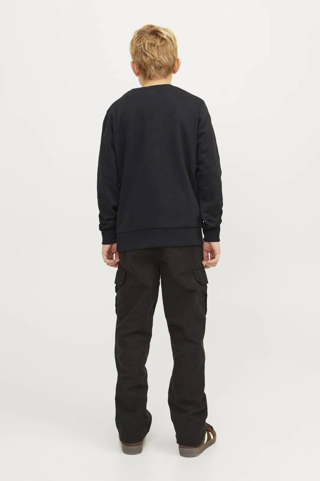 JACK & JONES sweater JJECALEB met logo zwart