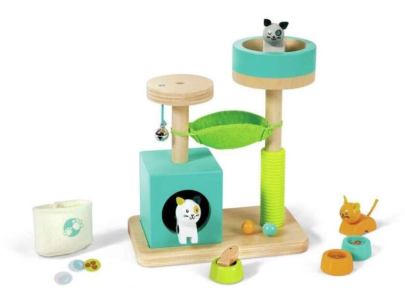 Hape Spielfigurenset Kitty Haven Playset Vielseitiges Spielset mit Katzen