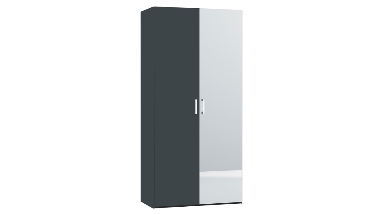 Draaideurkast Compact met hout- en spiegeldeuren antraciet mat
