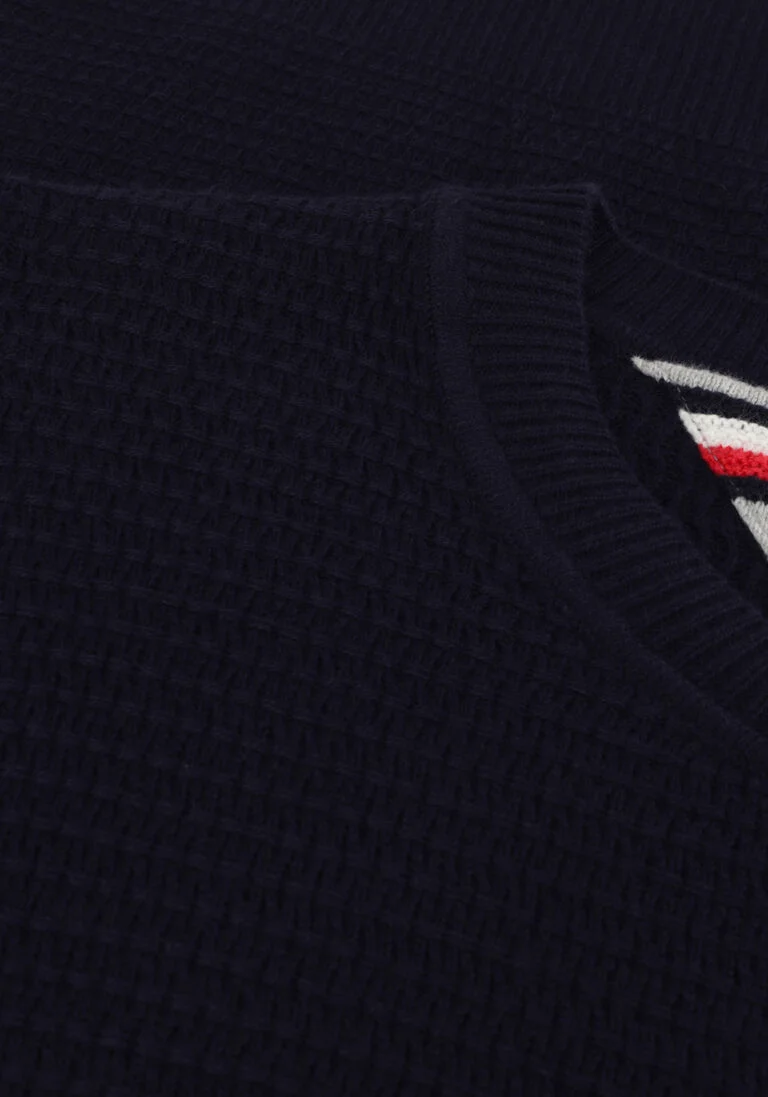 TOMMY HILFIGER donkerblauwe tommy hilfiger sweater interlaced structure crew neck