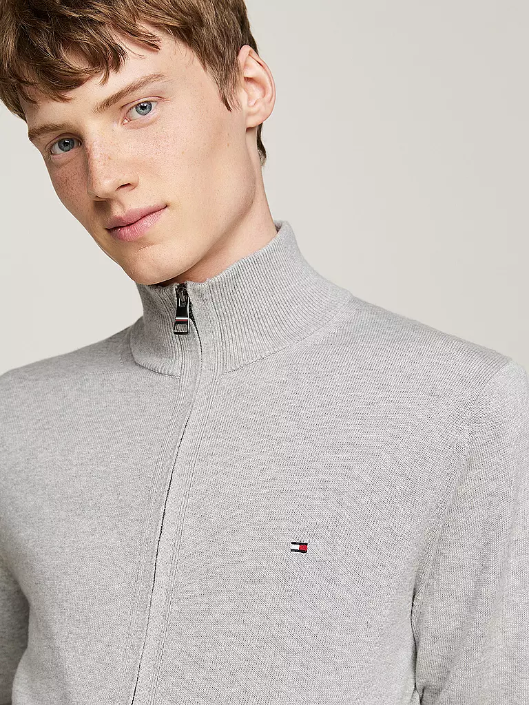 TOMMY HILFIGER Strickjacke  hellgrau