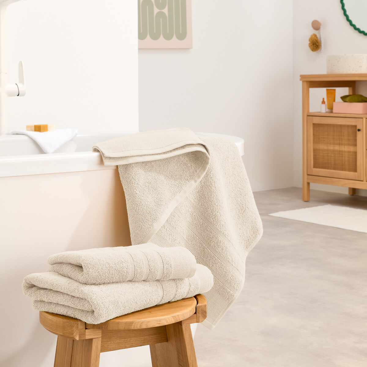 LA REDOUTE INTERIEURS<br>Toalha atoalhada Bouclette 600 g/m², Zavara
