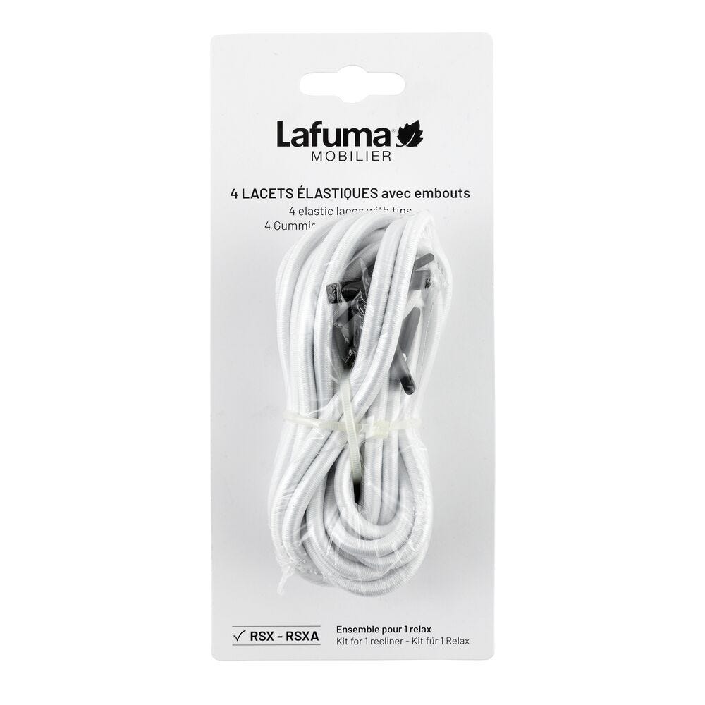 4er-Set Schnüre für Relaxsessel RSX mit Endkappen Rsx Gummiband Weiß Blanc