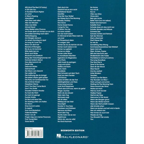 Bosworth Element Of Crime Songbook Guit