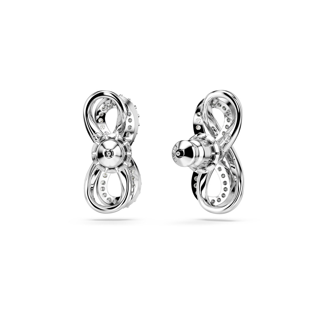 Swarovski Hyperbola Ohrstecker Unendlichkeit, Weiss, Rhodiniert