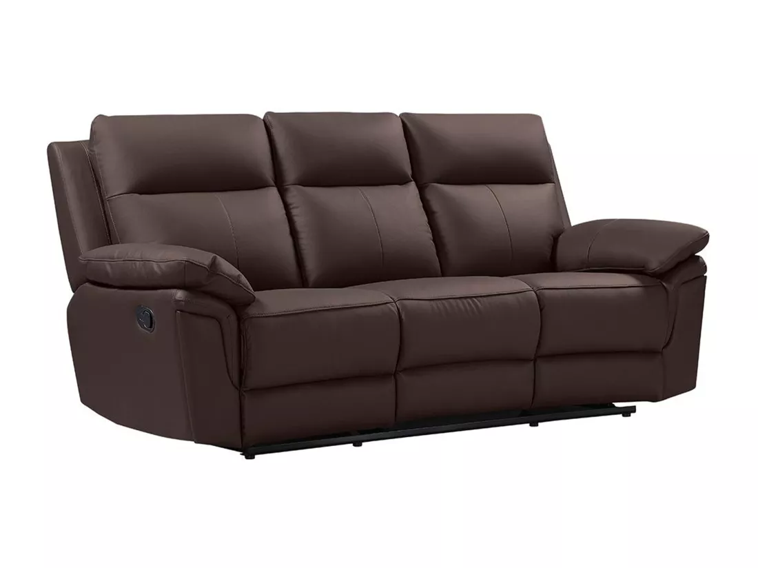 Canapé 3 places et un fauteuil relax en cuir de buffle PAKITA - Marron