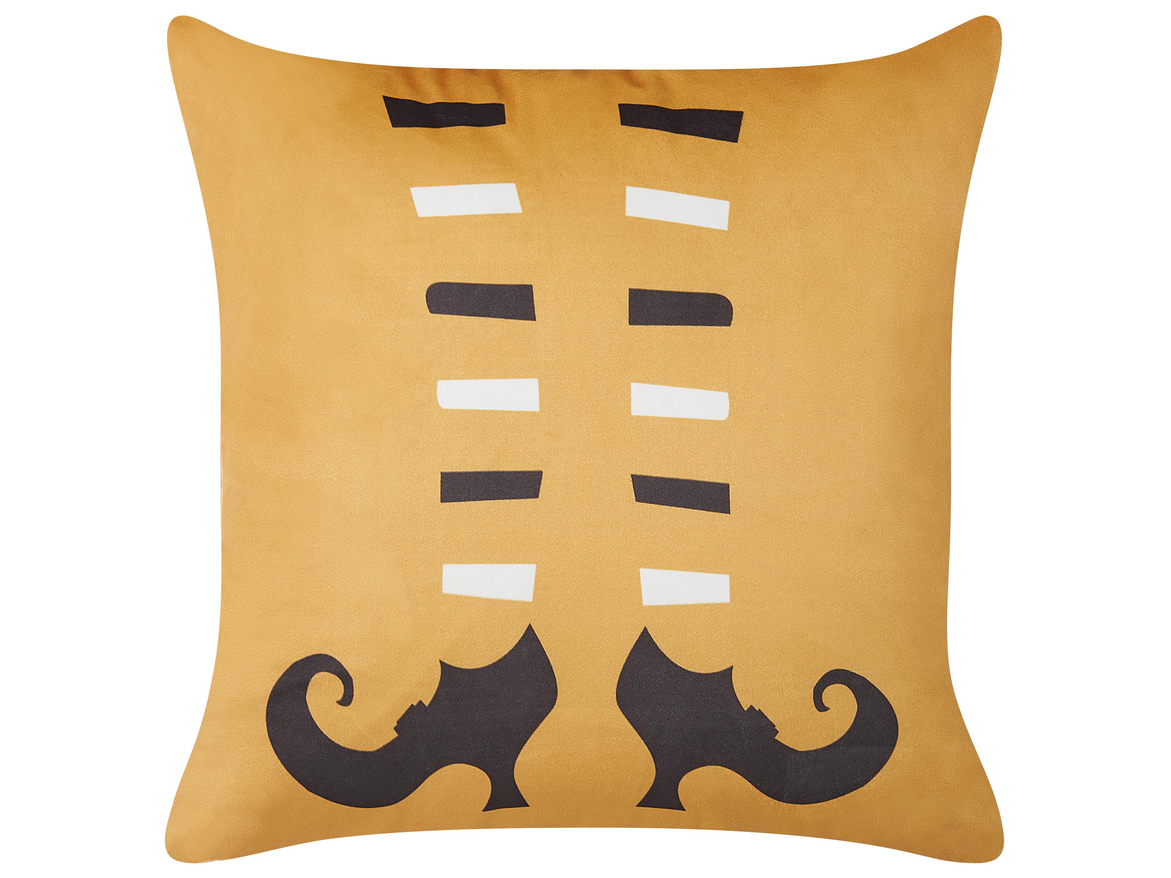 Sierkussen COVASNA Fluweel 45 x 45 cm Oranje abstract patroon