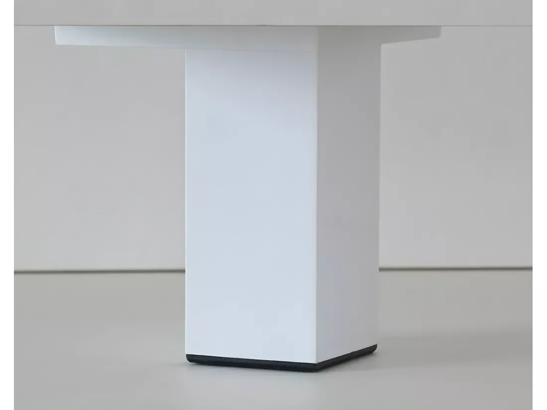 Commode Meuble à chaussures 4 portes Blanc brillant / effet bois - Hauteur 98 x Longueur 97 x Profondeur 17 cm
