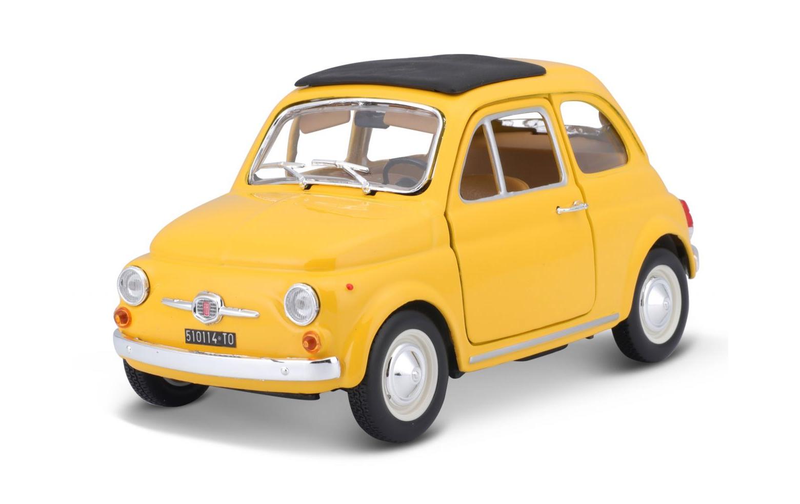 Fiat 500 F 1965 Gelb 1:24Sammlermodell im Massstab 1:24