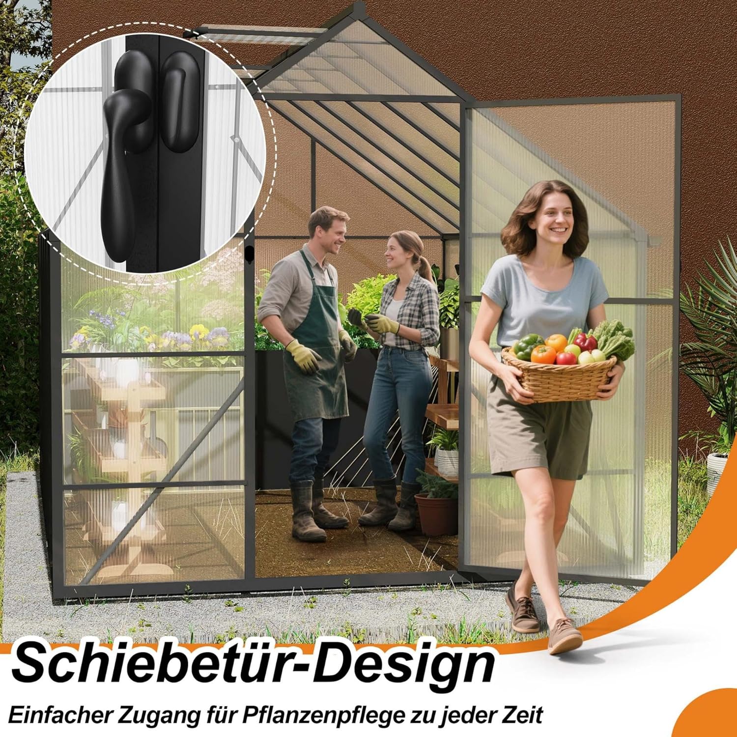 Premium Gewächshaus Aluminium 310x250x205cm 7.75m² Begehbares Garten-Gewächshaus mit verstärktem Fundament & Dachfenster & Tür Wetterfest & temperaturbeständig für Tomaten, Gemüse & Pflanzen