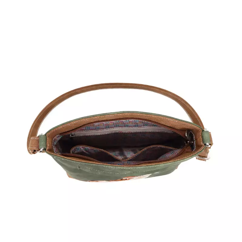 Hi-di-Hi Appetizer Crossbody Bag Dark Green/ Cognac