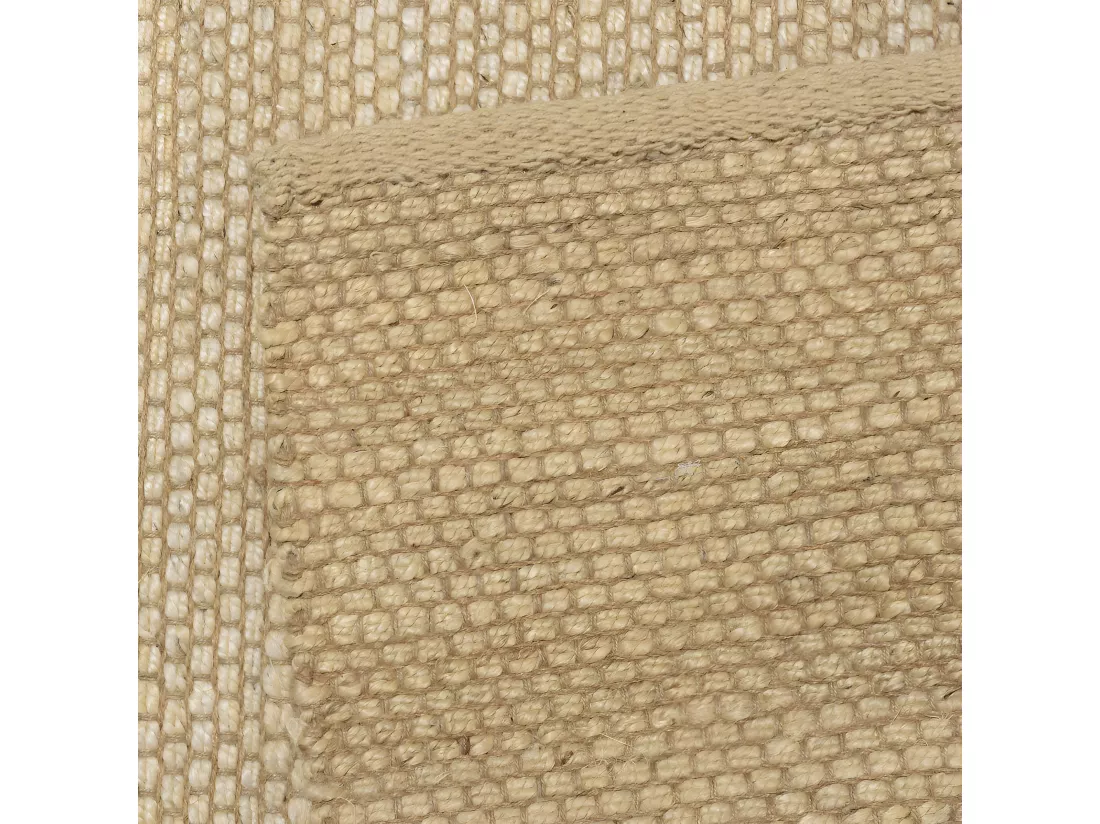 QUENTIN - Tapis rectangulaire 160x230cm en jute et coton beige