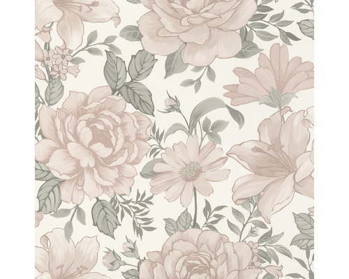 Vliesbehang 252439 Bambino XIX bloemen roze beige