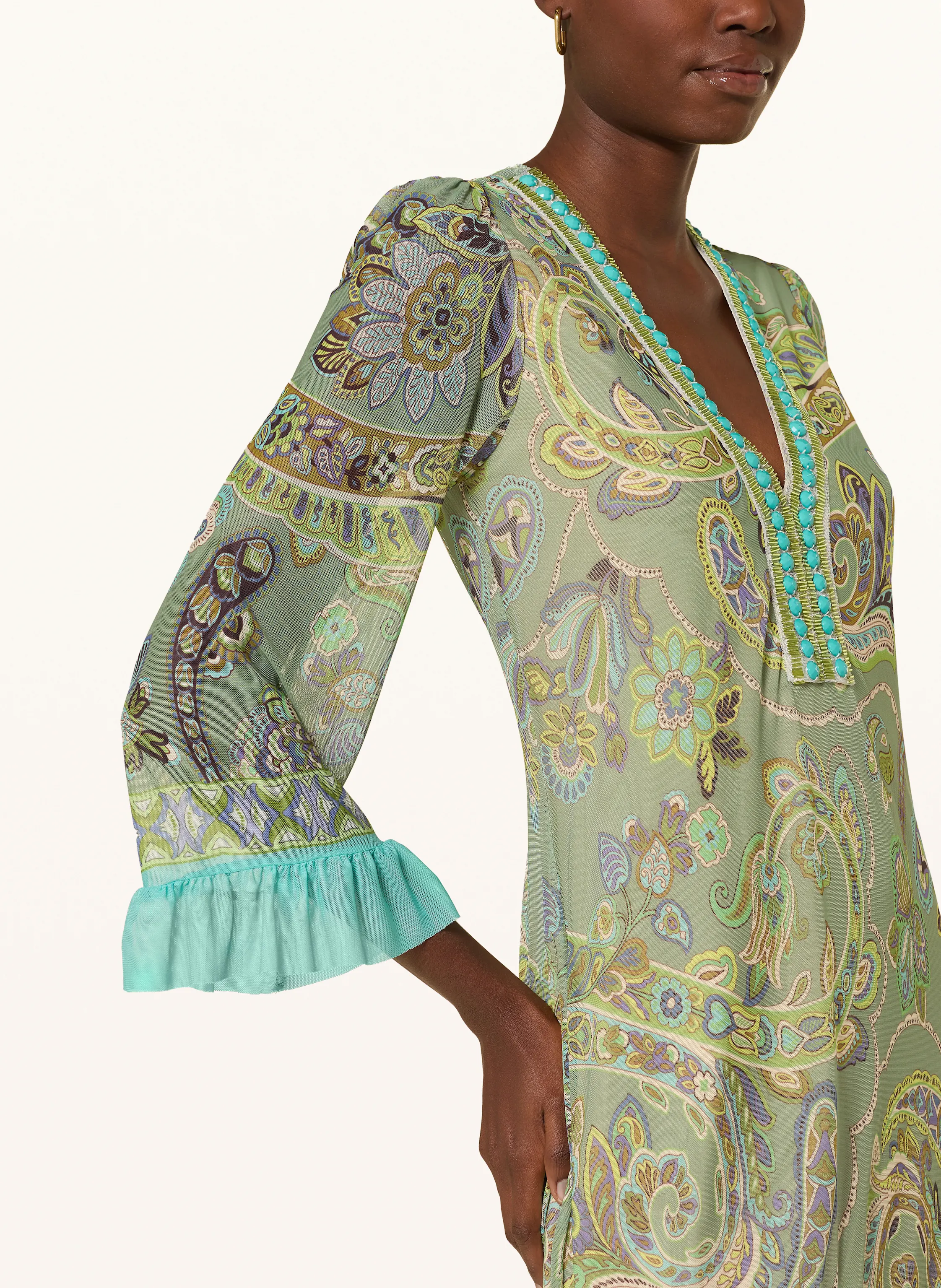 Ana Alcazar Mesh-Kleid mit Schmuckperlen und Schmucksteinen