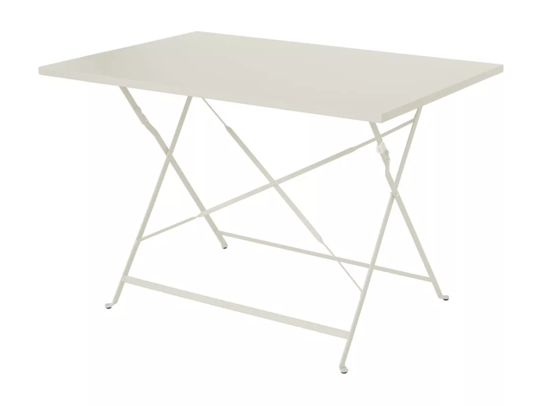 Table de jardin bistrot pliante métal + 4 assises 110 x 70cm. avec quatre chaises pliantes. acier thermolaqué
