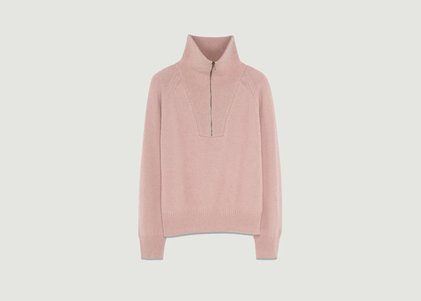 Pull col zippé en Cachemire Tricot
