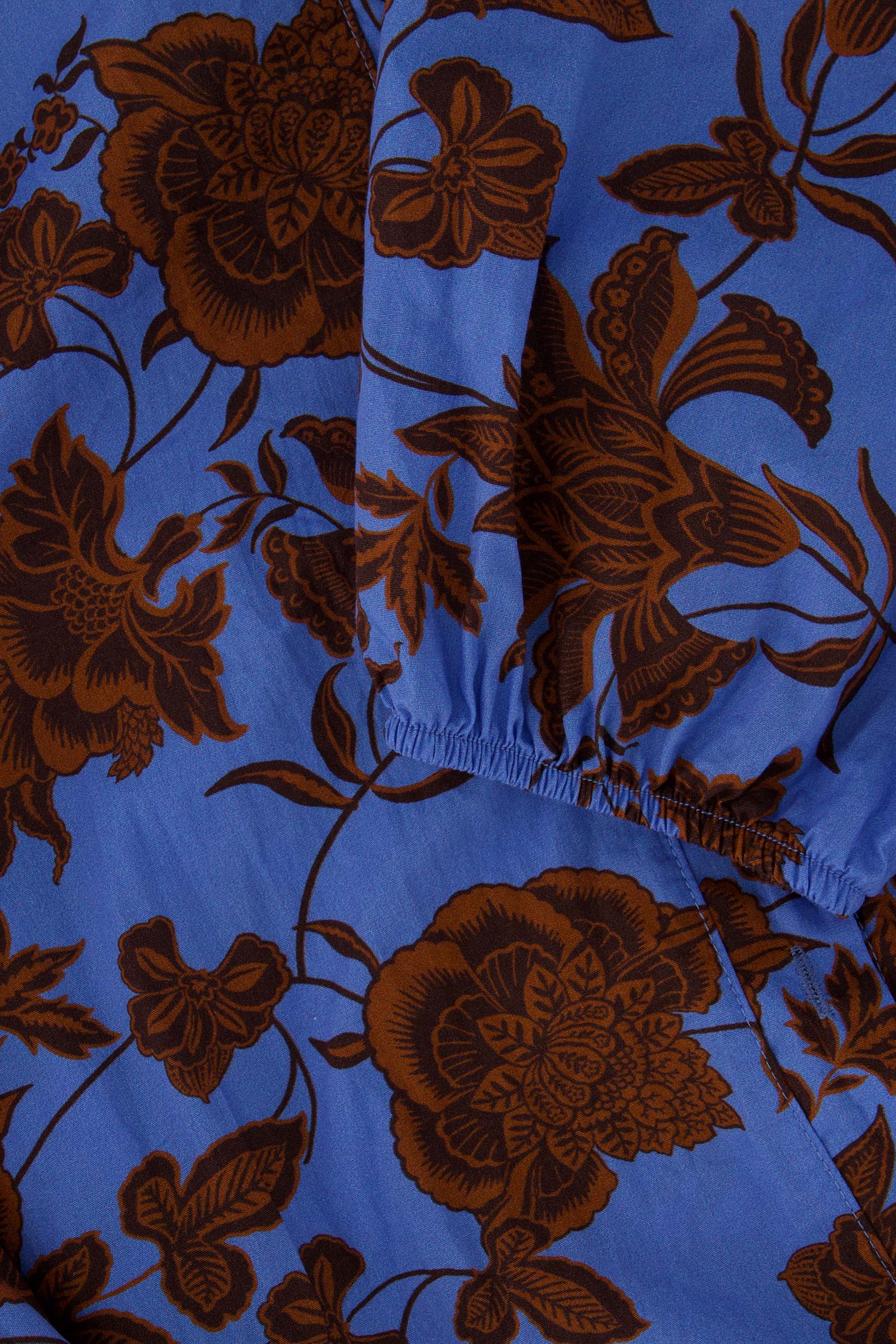 pofmouw jurk met ikat bloem print