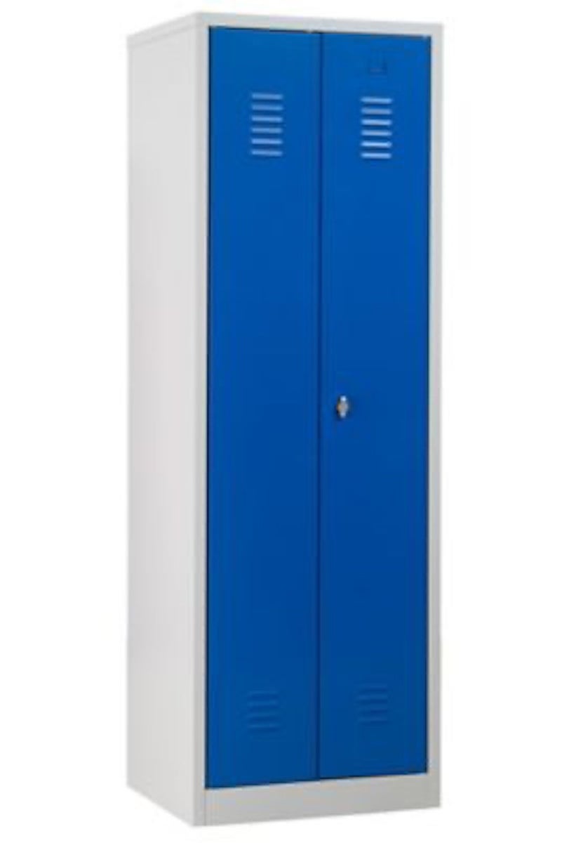 PROREGAL Garderobekast Camel 2 compartimenten & 1 slot HxBxD 180 x 60 x 50 cm Hangslot Grijs-Blauw
