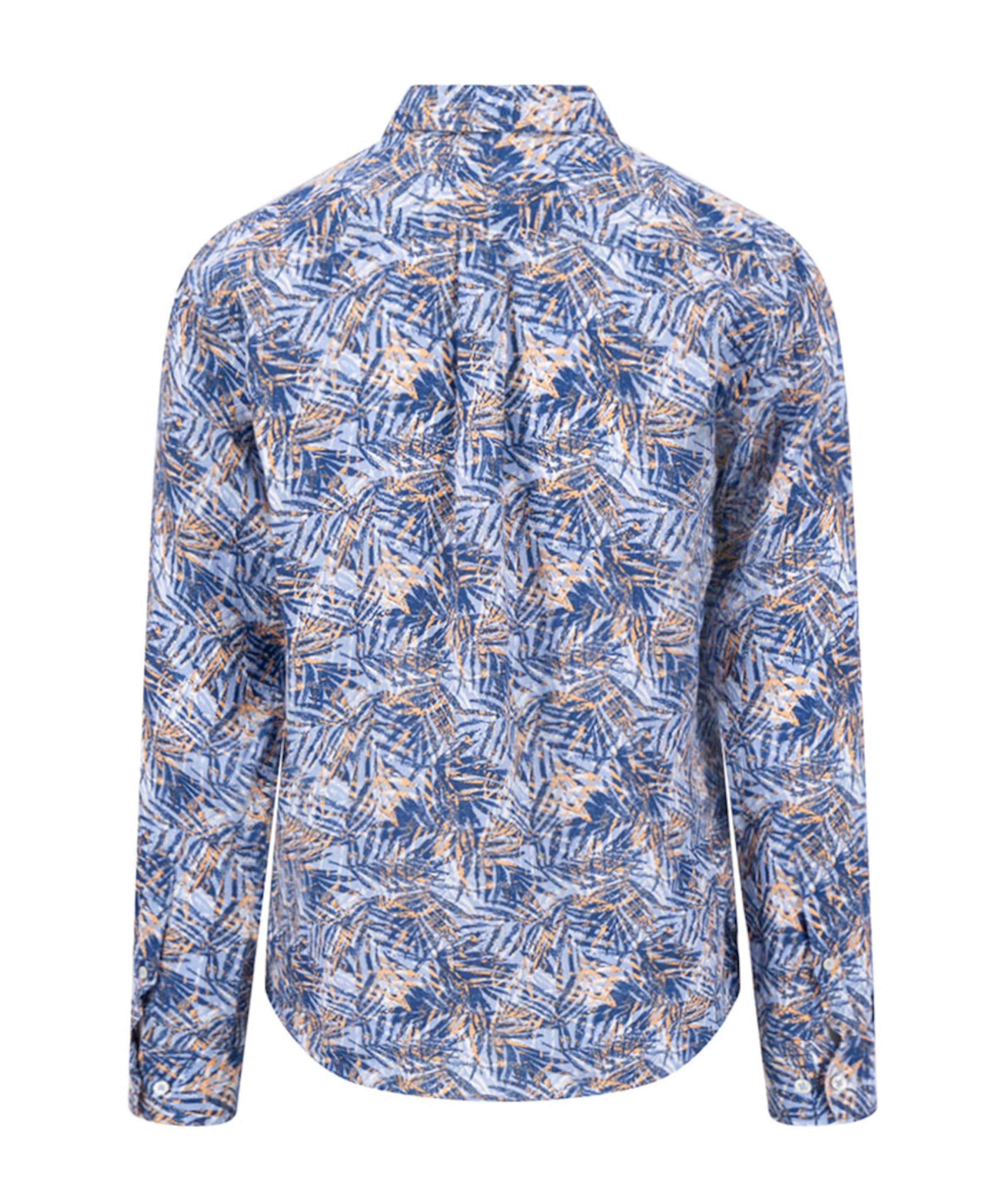 Fynch-Hatton Heren overhemd lange mouw blauw
