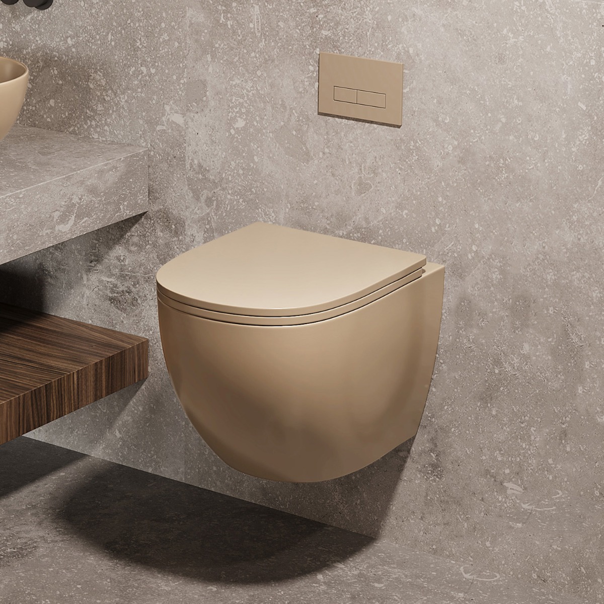 Geberit UP320 met Plieger frame toiletset met Saniclear Itsie randloos toilet licht ivoor en softclose zitting