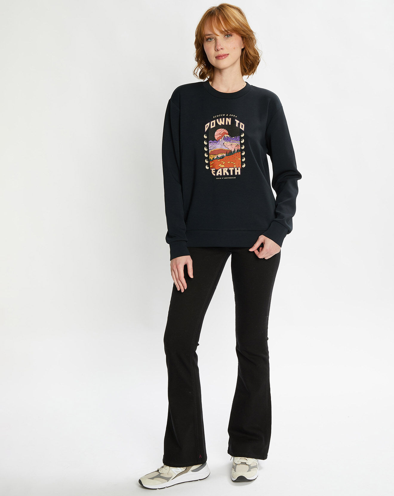 Scotch & Soda Jean Flare en Coton Bio mélangé noir