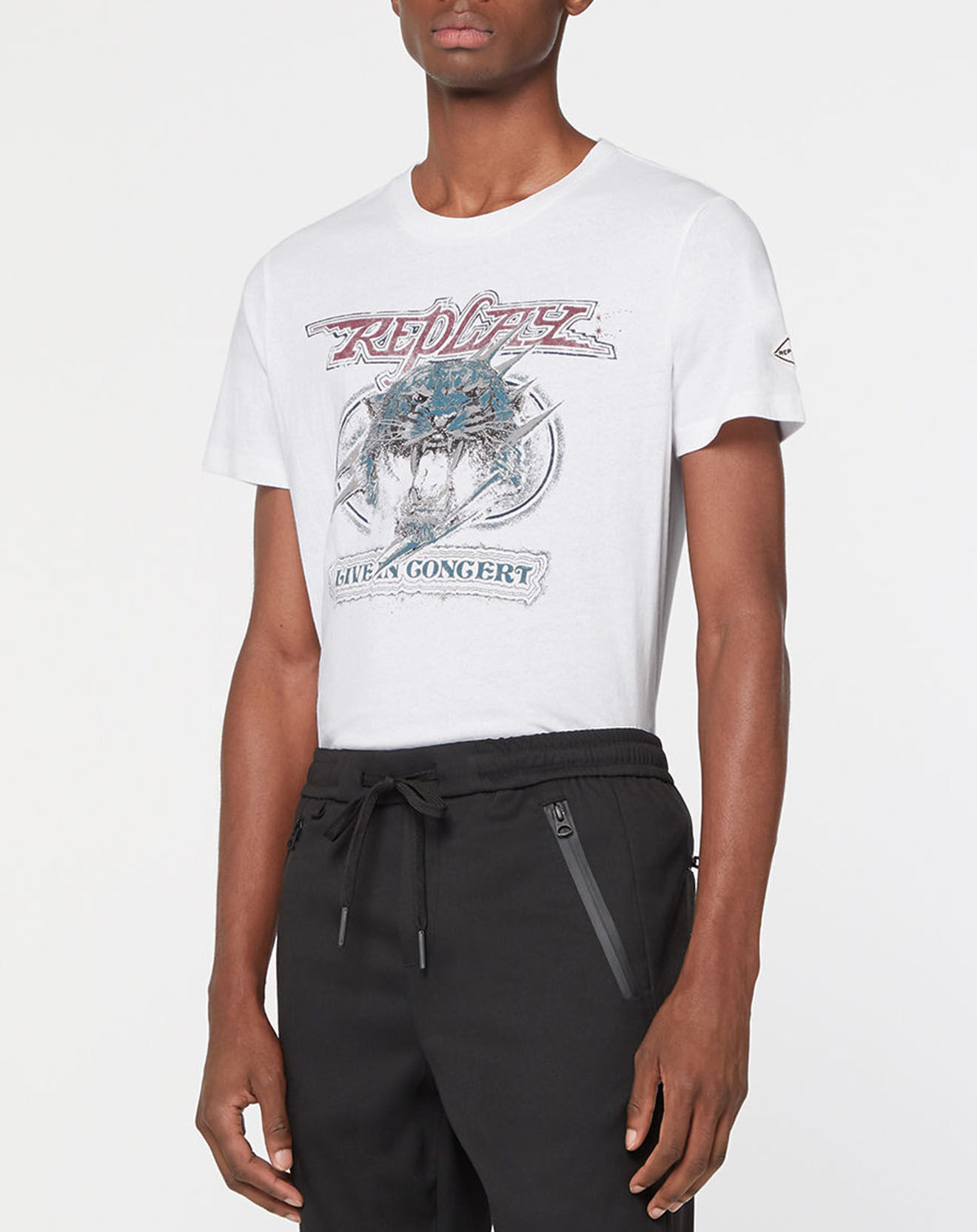 Replay T-Shirt Tiger blanc