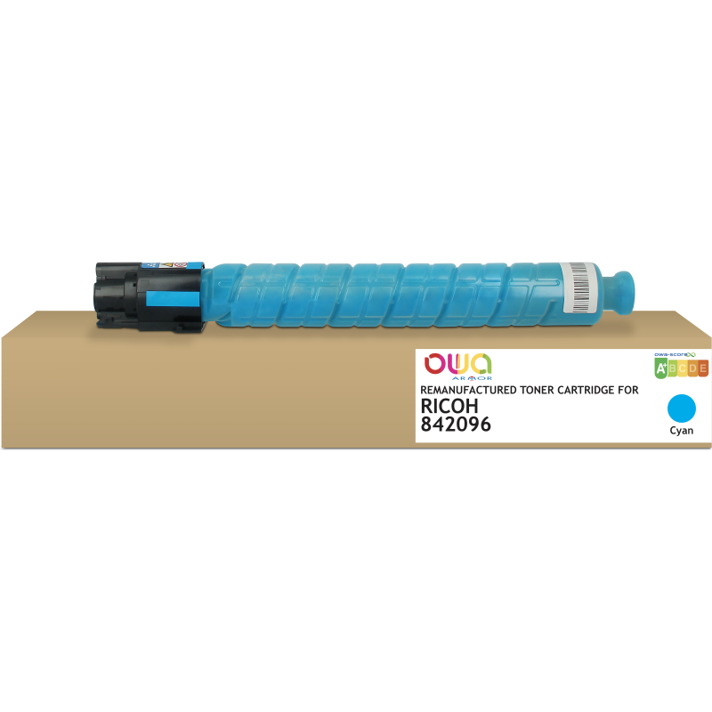 Toner remanufacturé OWA - standard - Cyan - pour RICOH 842096, RICOH 842096